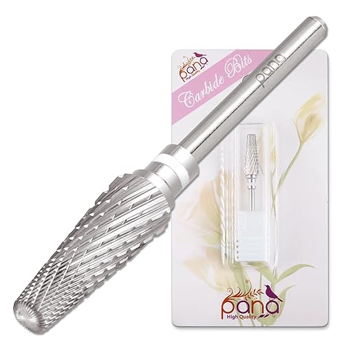 Miniatura 54 de PANA Broca de carburo de uñas 5 en 1 – Uso de rotación bidireccional para zurdos y diestros – acrílico de eliminación rápida o gel duro – vástago