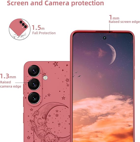 Sunrive Case compatible with iQoo Z10Turbo/Y300 GT, Ultra Slim matte Soft Premium TPU Back Rubber Bumper Protector Patterns Cover(red)+1 x Phone Lanyard