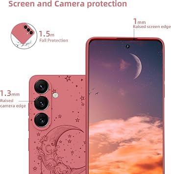 Sunrive Case compatible with iQoo Z10Turbo/Y300 GT, Ultra Slim matte Soft Premium TPU Back Rubber Bumper Protector Patterns Cover(red)+1 x Phone Lanyard