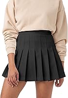 SCKTOO Women's High Waisted Pleated Tennis Skirt with Lined Shorts - A-Line Skater Mini for School, Golf & Casual Wear