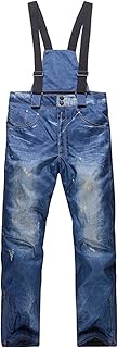 Pantalones de esquí de mezclilla de invierno para hombre, pantalones de esquí de doble tabla