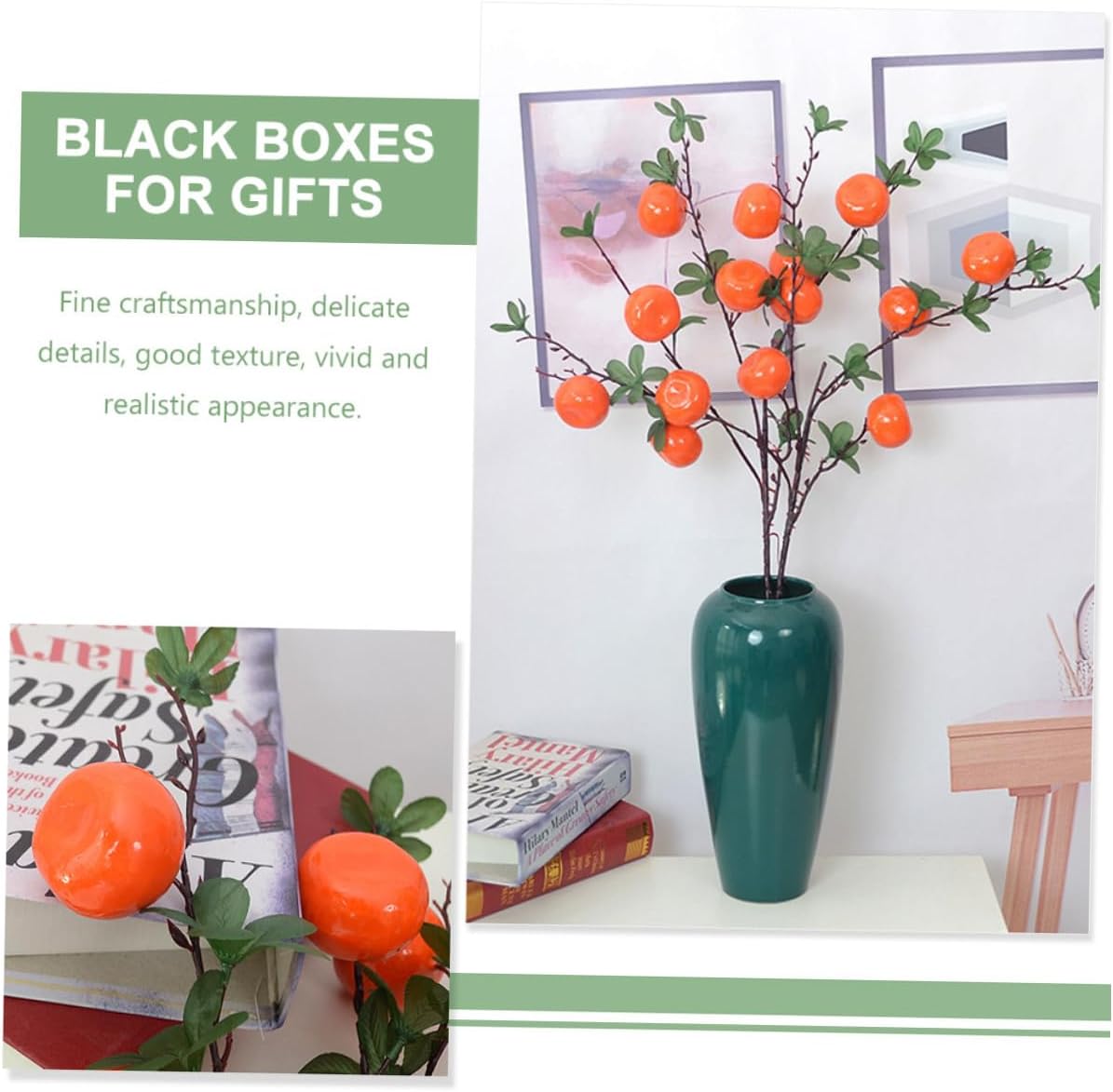 Lifelike Fake Orange Branches Artificial Fruit Decor 7-Head Simulation Ornaments for Living Room Tabletop New Year Centerpiece