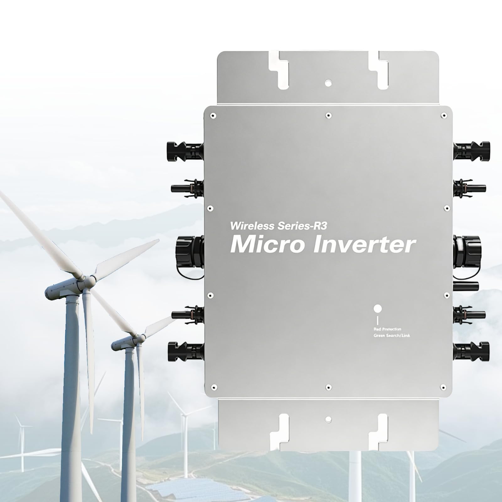 ZHENYUWANG Miniature grid-connected inverter, solar inverter with MPPT, multiple protection functions, automatic DC/AC 120V/230V conversion, and WiFi support 1600W