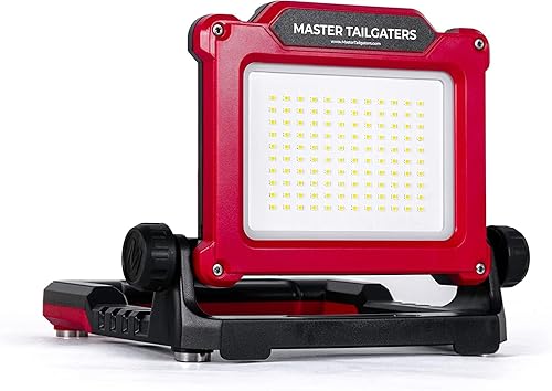 Master Tailgaters FLUD 4000 - Luz LED de inundación compatible con Black &amp; Decker, cable Porter, batería Stanley 18v-20v - Bonus enchufe adaptador