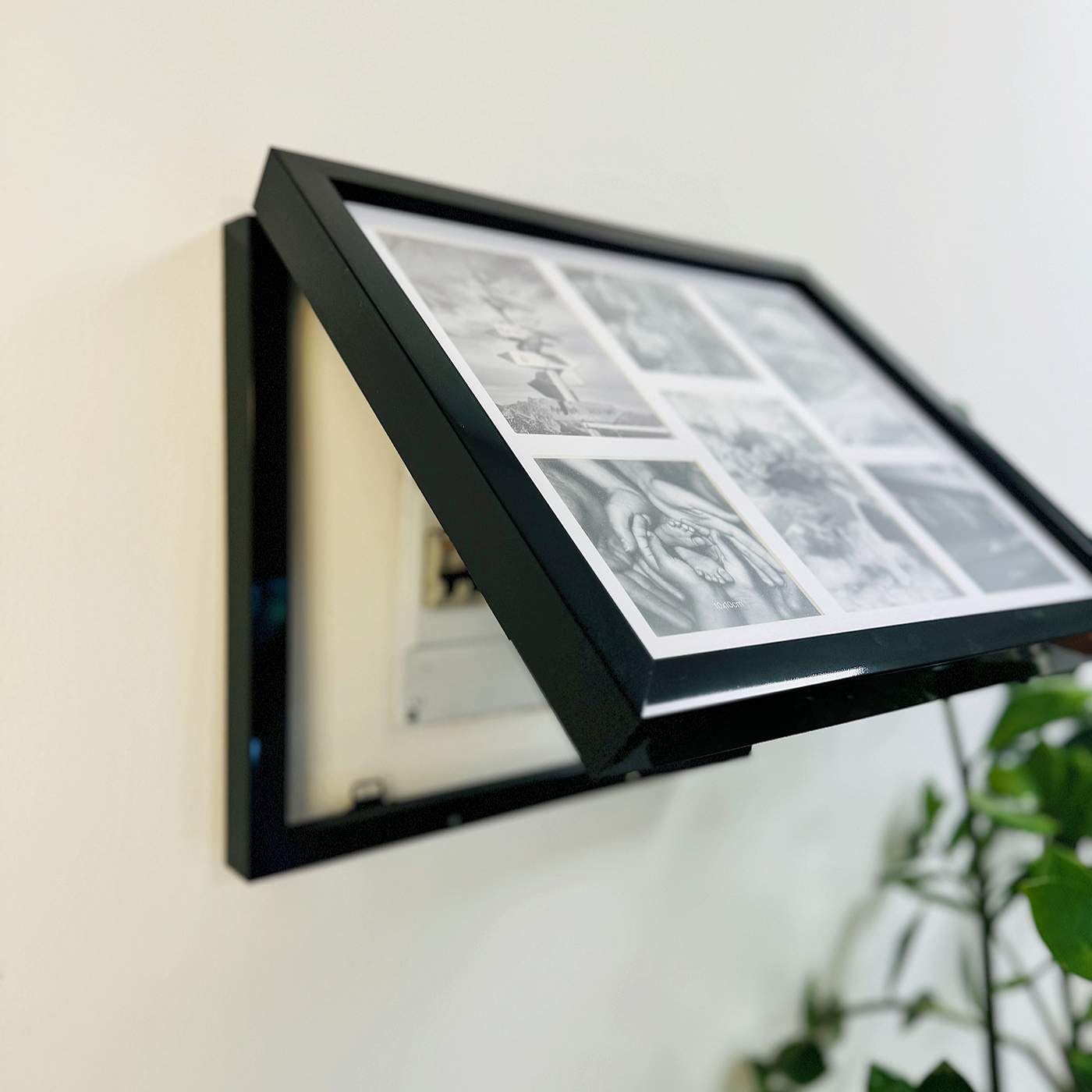 DAMDAM GO Coperchio contatore per elettrico nordico in plastica, copertura contatore coperchio decorativo per quadro elettrico con foto (nero)
