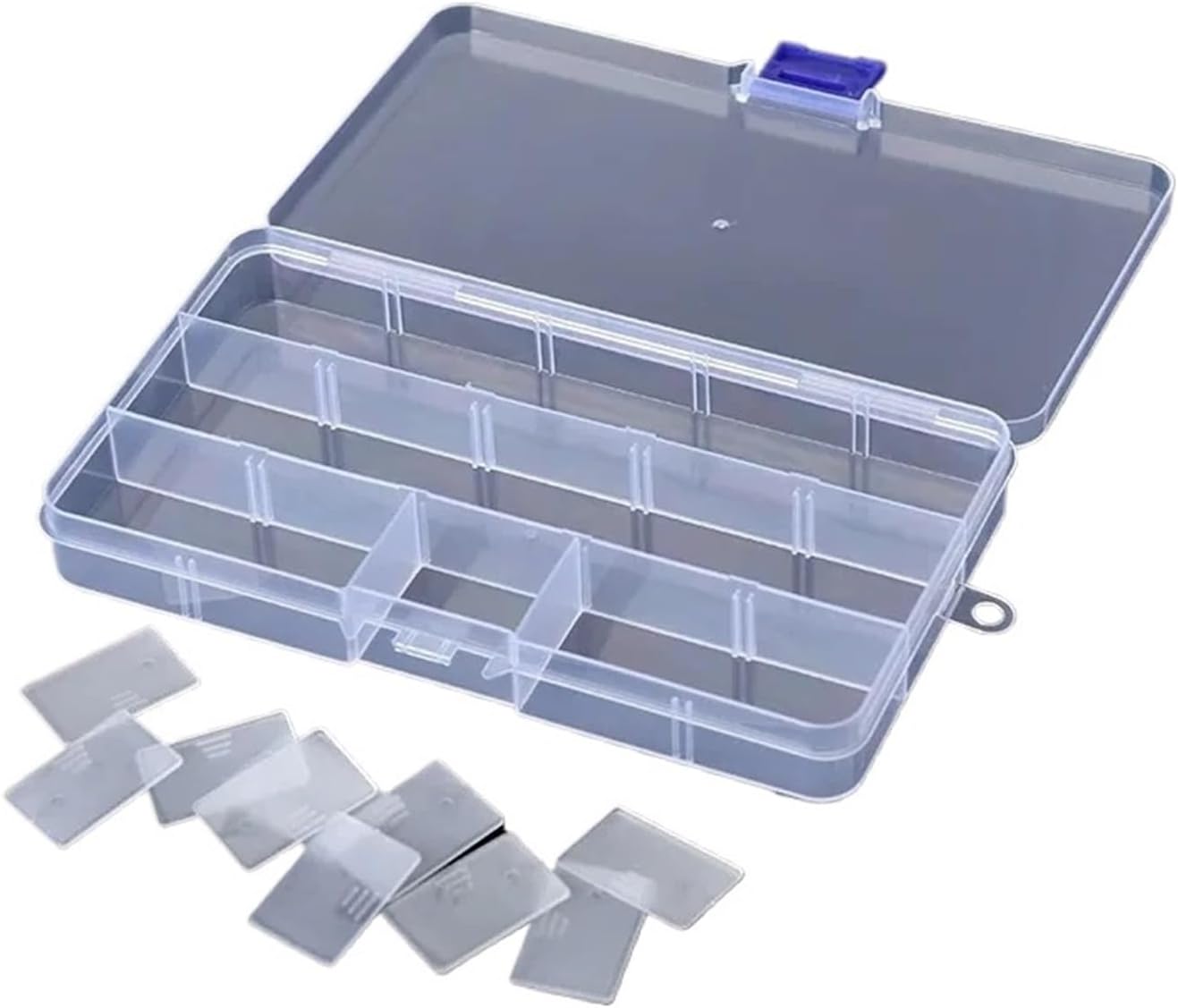 24 Grids Plastic Jewelry Storage Box Compartment Adjustable Beads Boxes For Organizer Rectangle Case(1 pcs 24 grids)