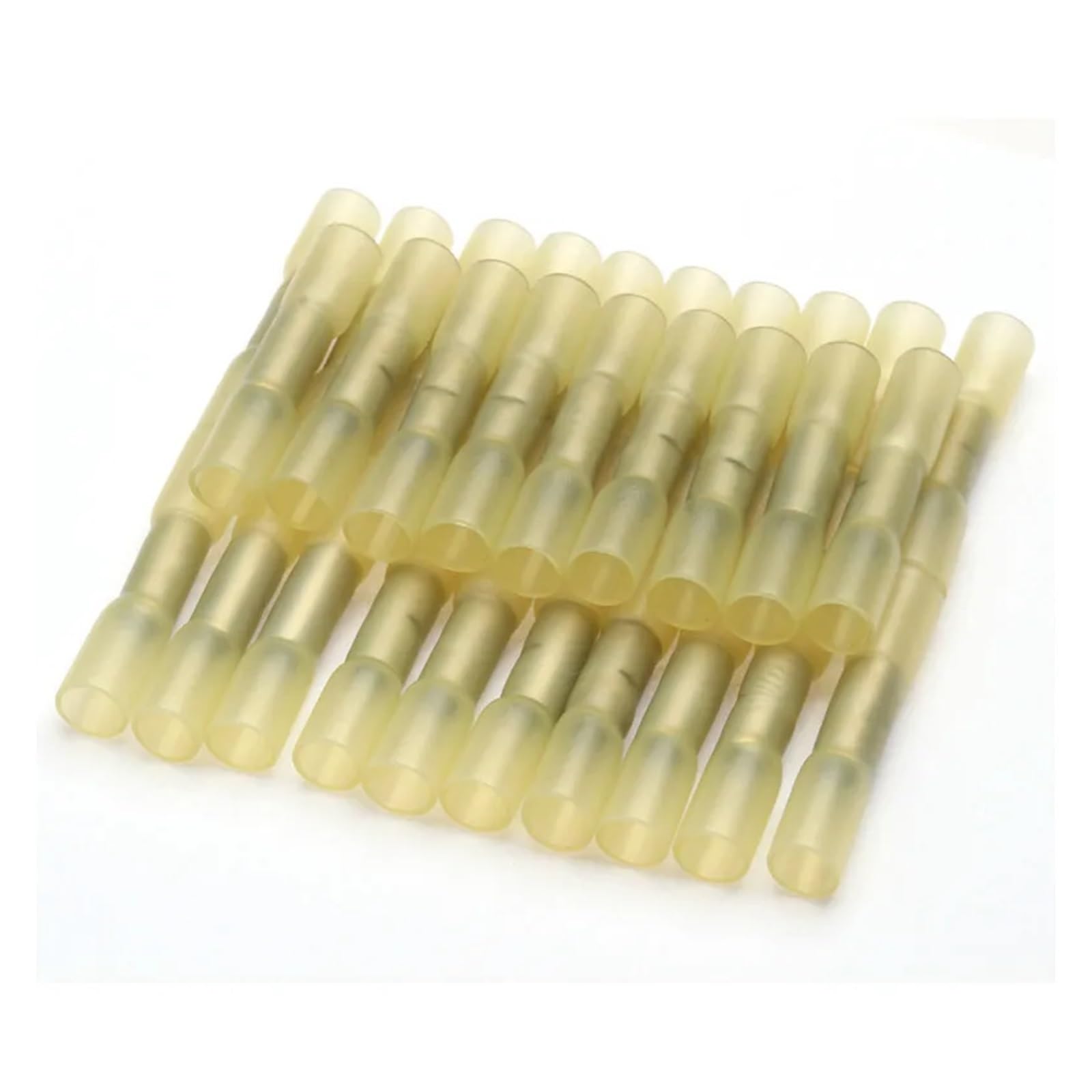 BKGWCSOR 100PCS Yellow Heat Shrink Wire Connectors Butt Terminals fit Wire/Cable 6.0-4.0mm2 Crimping Terminal 12-10AWG Set