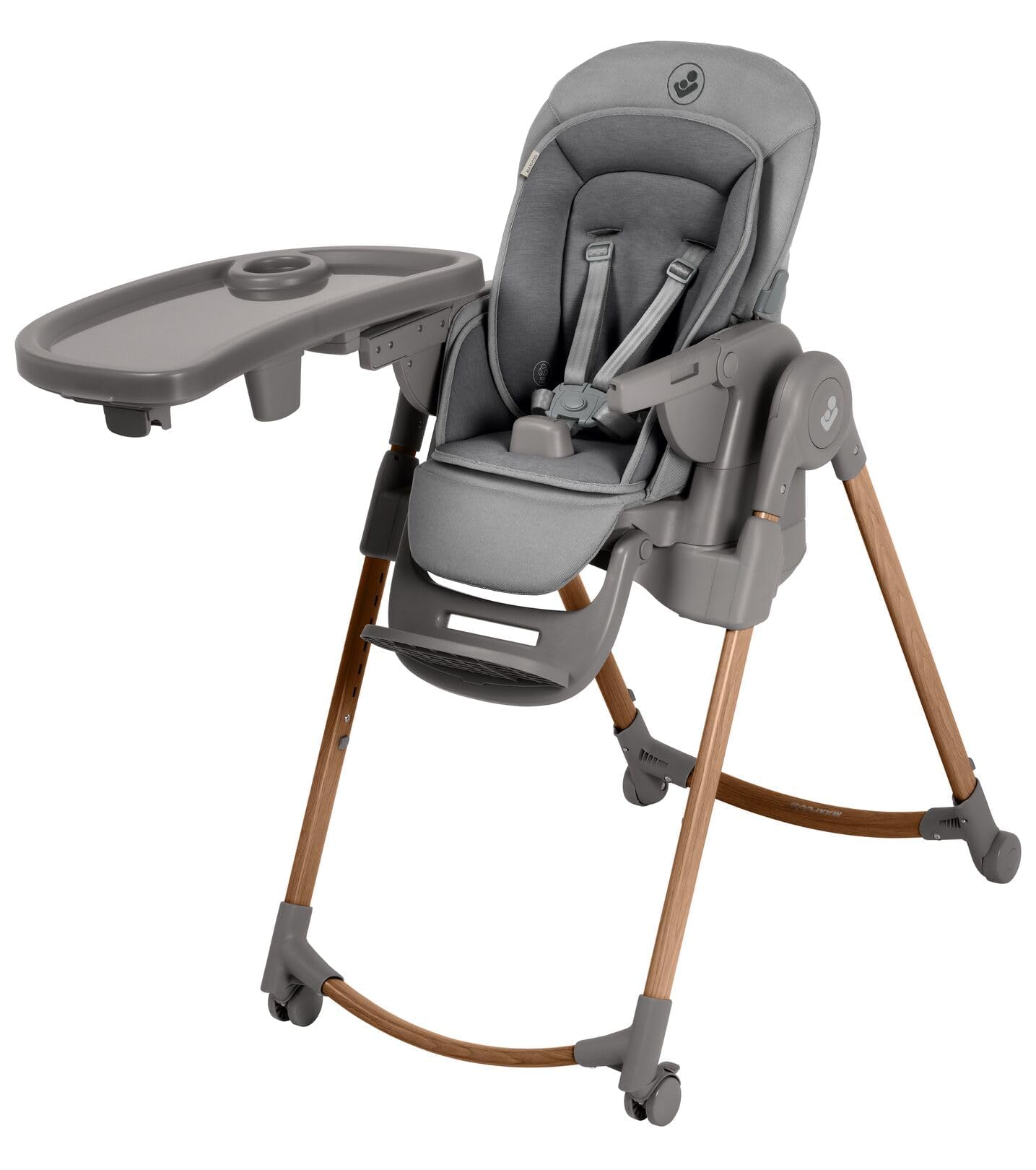 Maxi-Cosi Minla Plus Trona Bebe Evolutiva 6 en 1, 0-14 años, máx. 60 kg, Rotación de la bandeja con una sola mano, 4 Rädern, 9 posiciones altura, 5 posiciones reclinación, Elegance Graphite