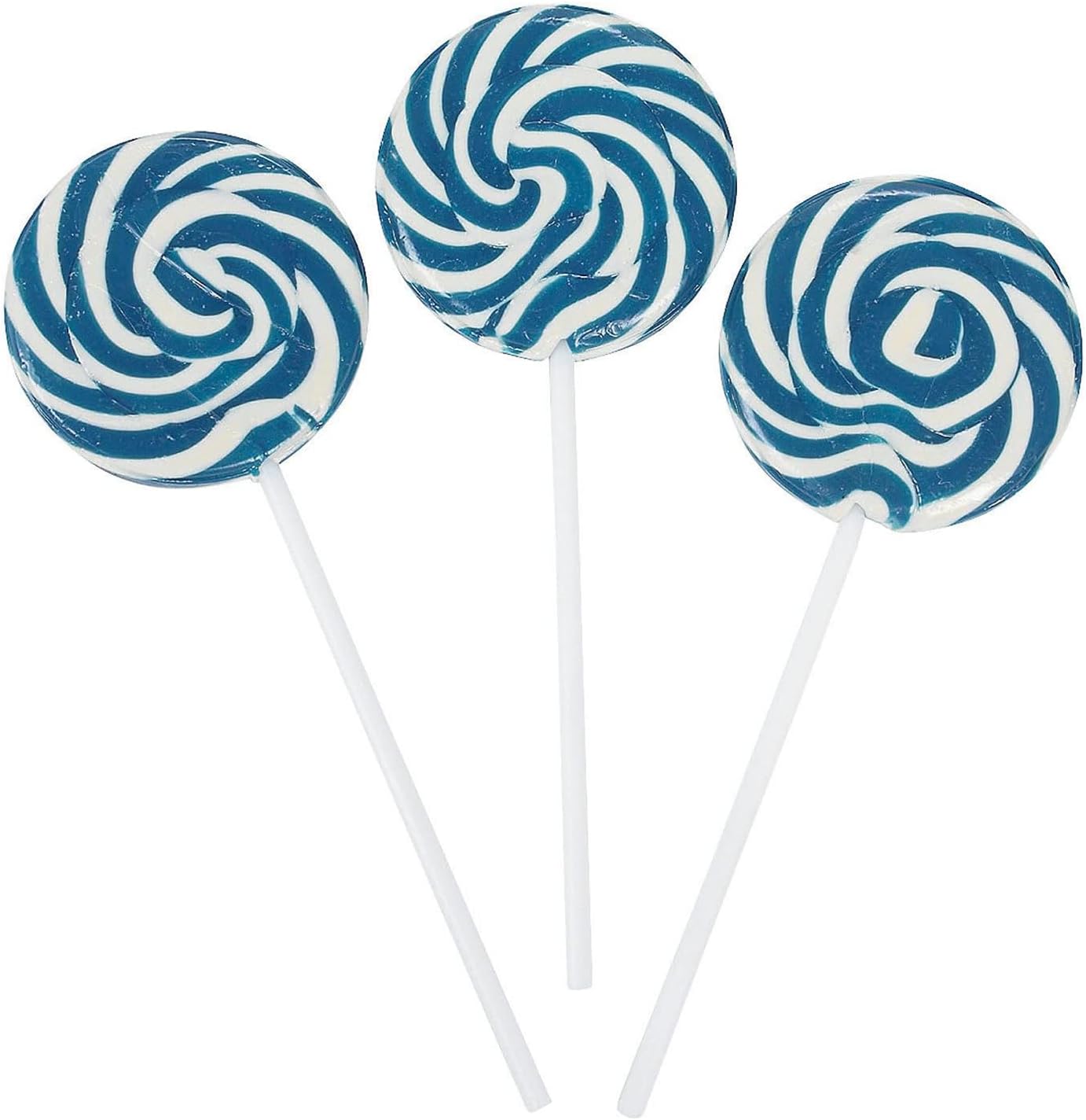 RBBZ party Blue Swirl Lollipops - 24 Suckers Individually Wrapped - 2 Inch Pops - Great for Boys Birthday Party Favor Candy - Boy Baby Shower - Candy Buffet