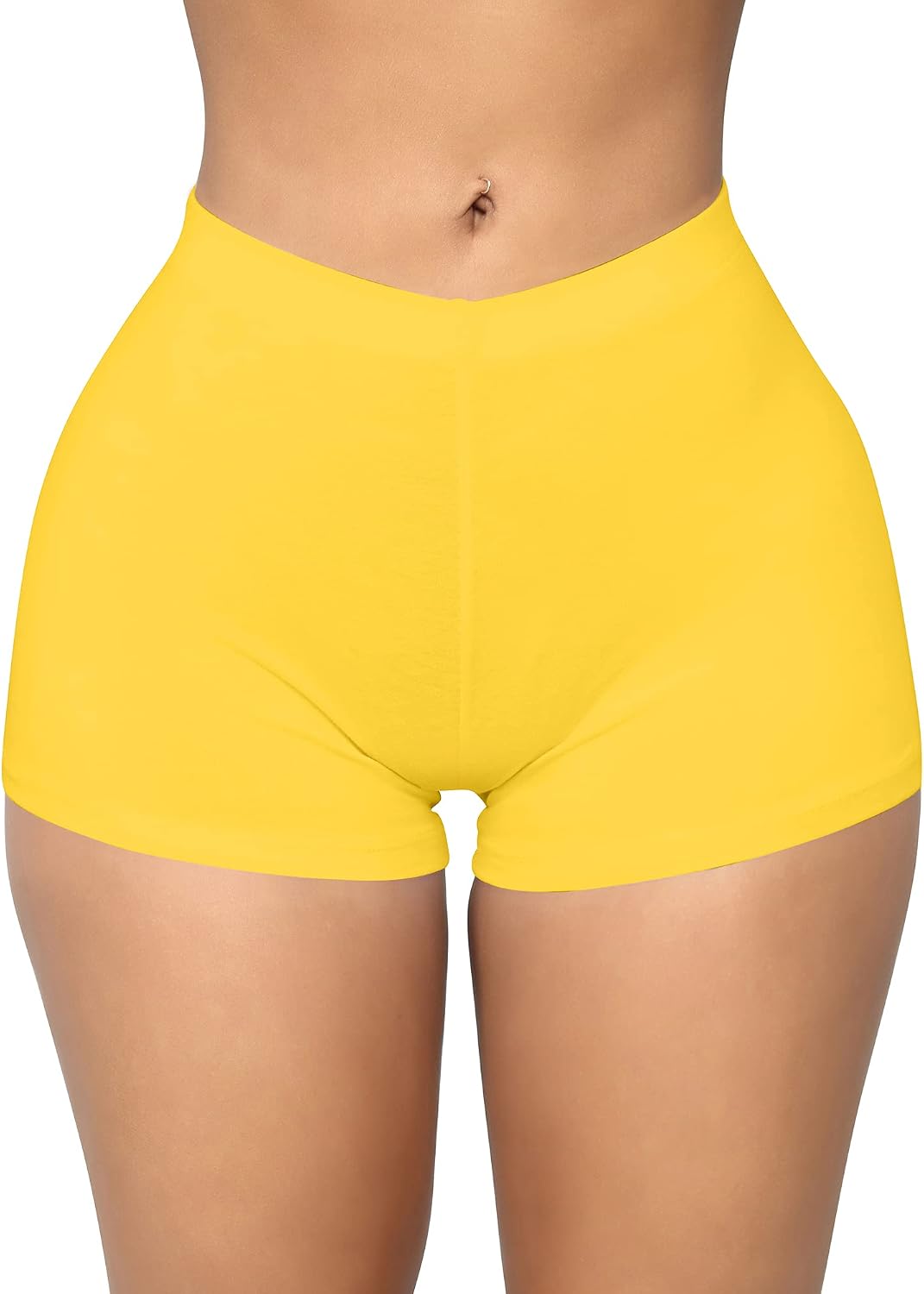 BORIFLORS Women's Sexy Workout Gym Biker Elastic Waist Booty Shorts