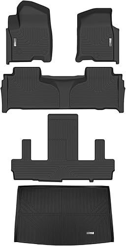 Alfombrillas y forro de maletero de carga para 2021-2024 2025 Chevrolet Chevy Suburban/GMC Yukon XL/Cadillac Escalade 2da fila de asientos,