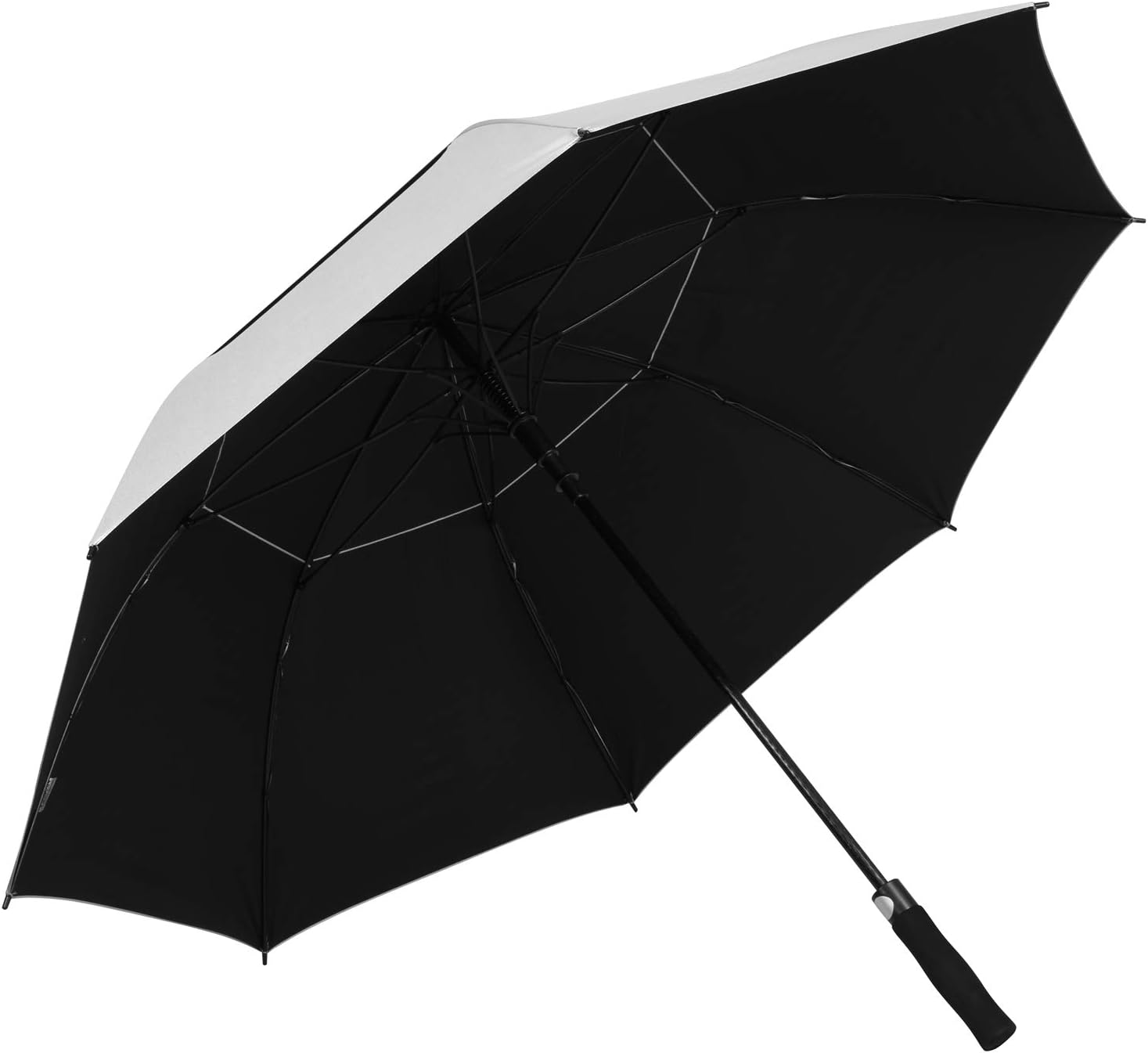 ZEKAR 62" & 68" Windproof Large Vented Canopy Golf Umbrella, UPF 50+ Patio Umbrella | Sun UV Protection | Keep You Cool (Silver, 68")