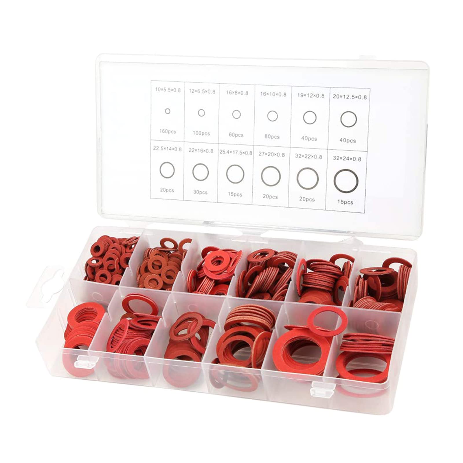 600pcs Insulating Spacers Red Screws Insulating Fiber Washers Steel Paper Fiber Washer Insulation Seal Gasket Flat Washers