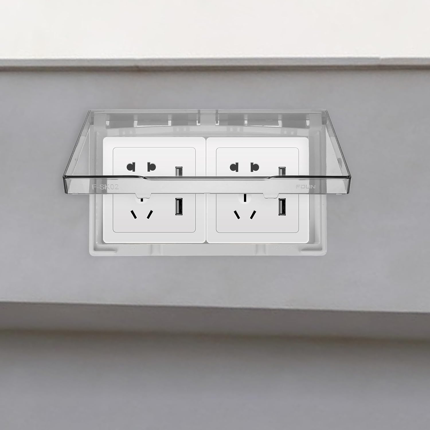 Toddmomy Waterproof Outlet Cover 2-Slot Adhesive Wall Protector Weatherproof Electrical Outlet Cover for Indoor and Outdoor