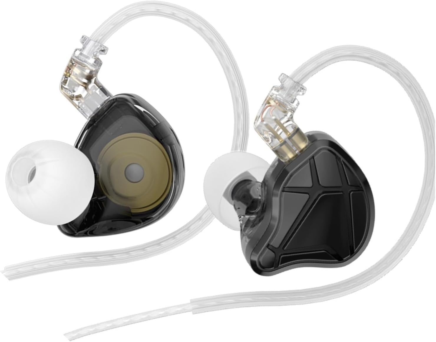 Compatible for Dynamic Earphones HiFi Bass Wired Earbuds in Ear Monitor Sprot Headset 2PIN Cable (Black with mic)