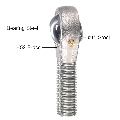 Miniatura 10 de uxcell POS5 Rodamiento de extremo de varilla esférico 0.197 in Bore Rodamiento de junta autolubricado M5x0.8 Conector de rosca macho de mano