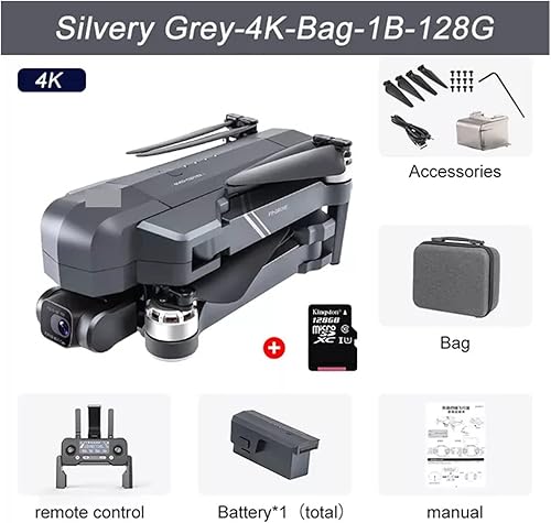 Vista 2 de Drone F11s Pro 4K Cámara profesional cardán de 2 ejes, antivibración, fotografía aérea plegable, sin escobillas, distancia RC 1.9 mi