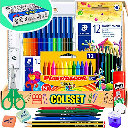 Fournitures Scolaires - materiel scolaire rentree scolaire papeterie kawaii feutres enfant crayon de couleurs feutre coloriage affaire scolaire kawaii