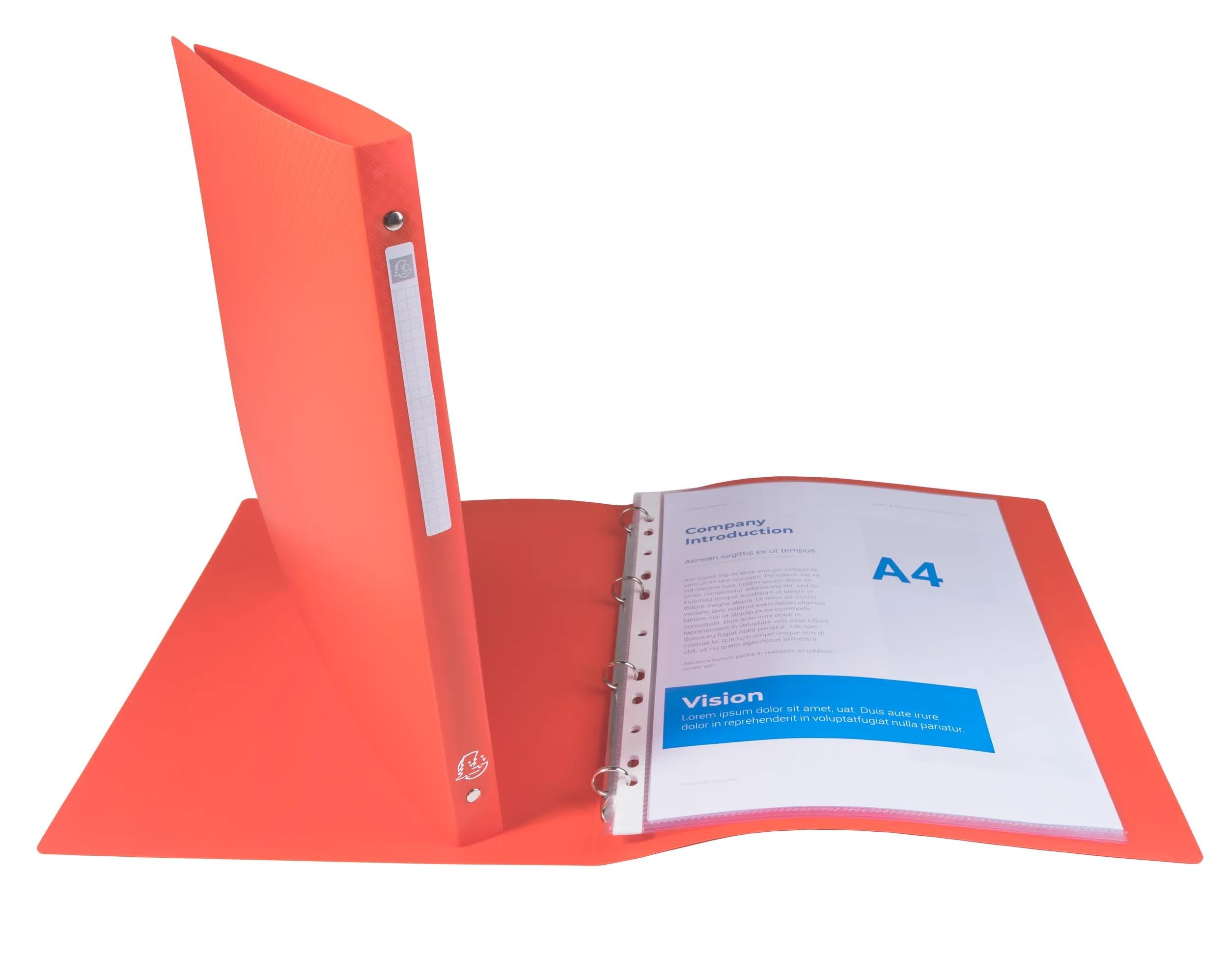 Exacompta 20 raccoglitori flessibili A4 4 anelli rosso