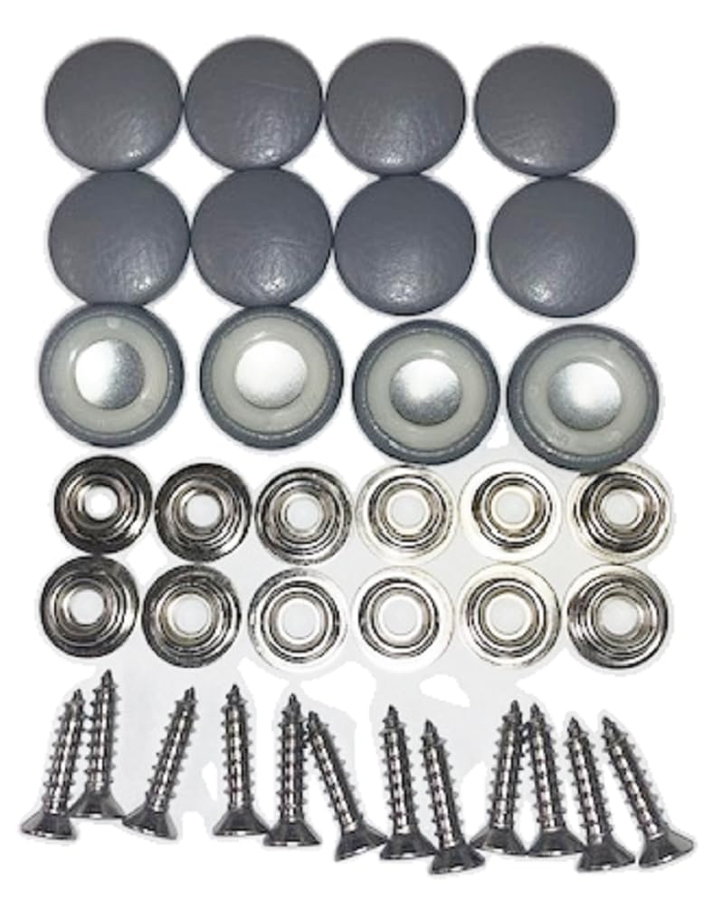 GOMYHOM Set of 12 Dura Snap Upholstery Buttons #30 Platinum Gray Vinyl