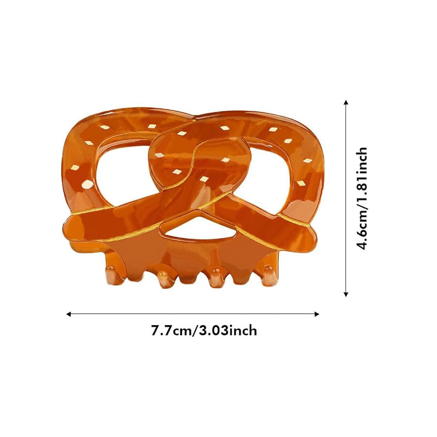 Bread Hair Claw Clips Funny Food Pretzel Shaped Jaw Clip Cute Small Croissant Claws Barrettes for Women 3 Styles Brown (Large, 1 Pack) - Image 6