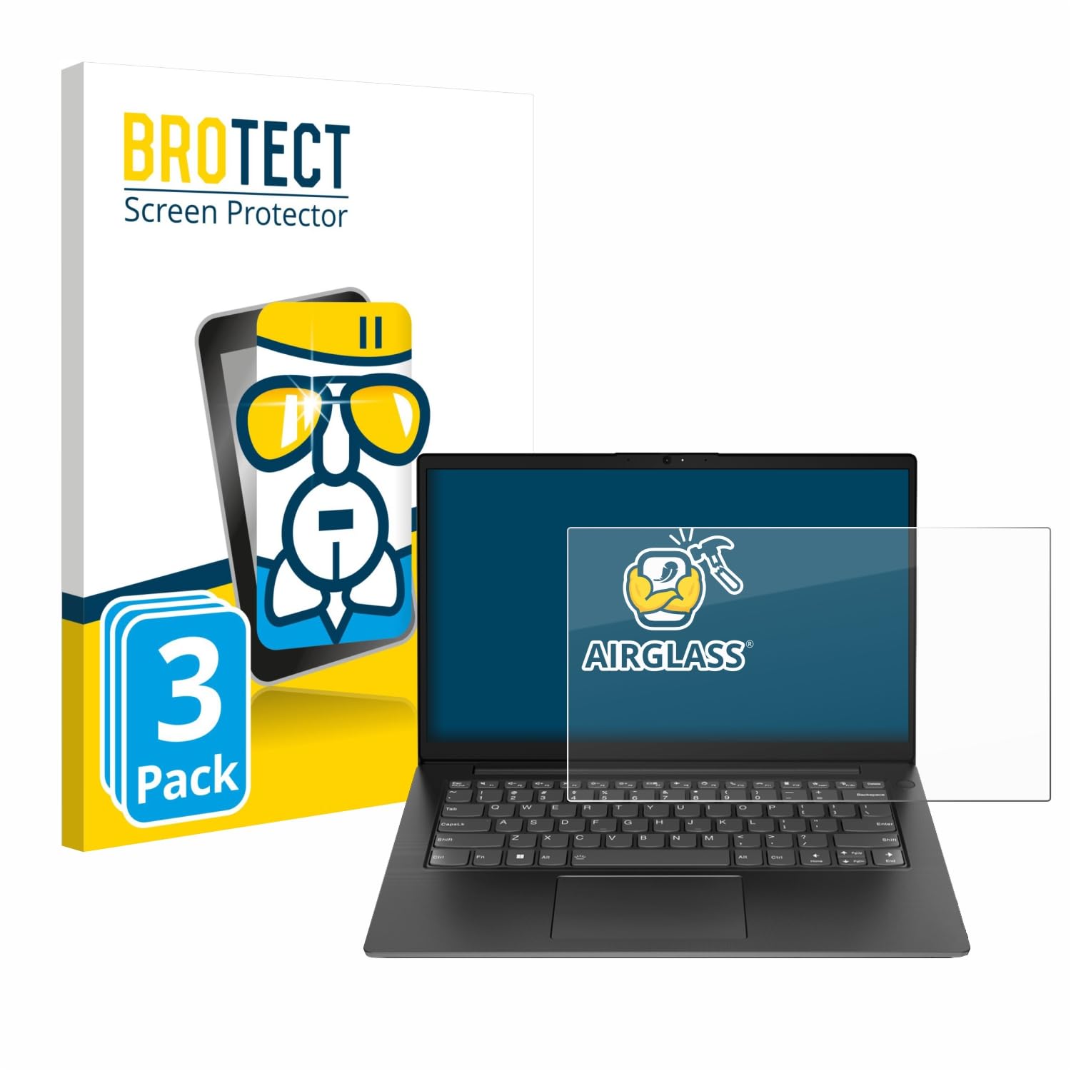 brotect Pellicola Protettiva Vetro per Lenovo V14 Gen 3 Protezione Schermo (3 Pezzi) [Durezza Estrema 9H, Chiaro]