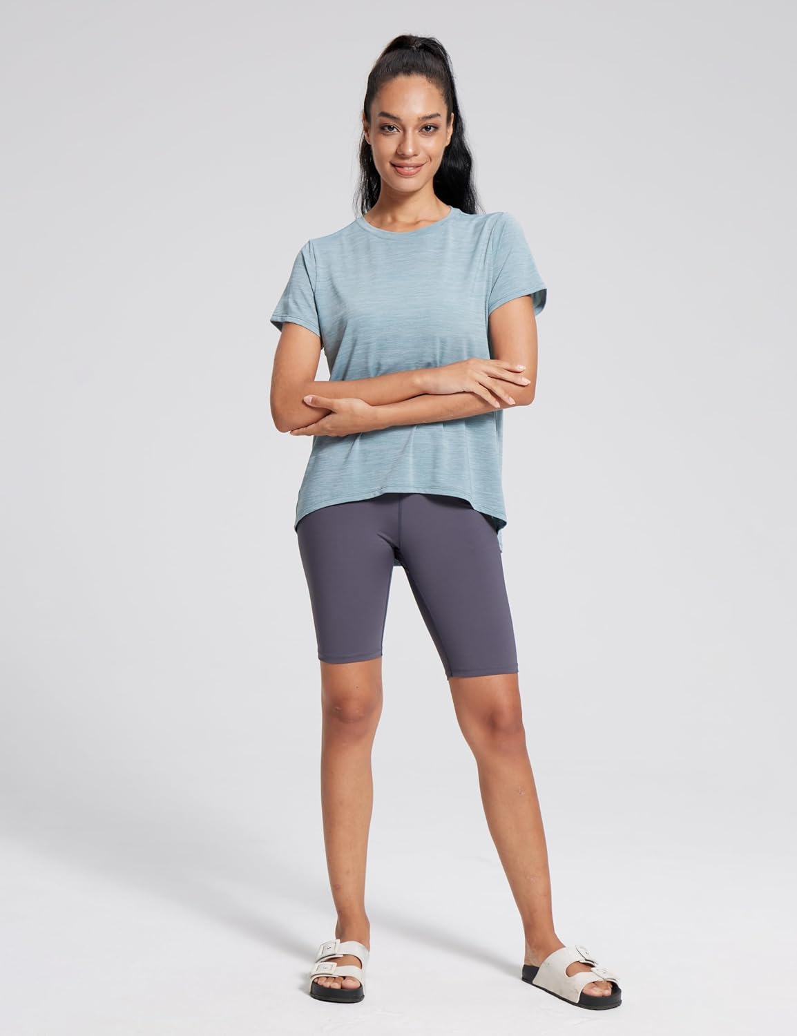 Women's Workout Tops Loose Fit T-Shirts Short Sleeve Lightweight Gym Shirts Athletic Clothes Tee Tops