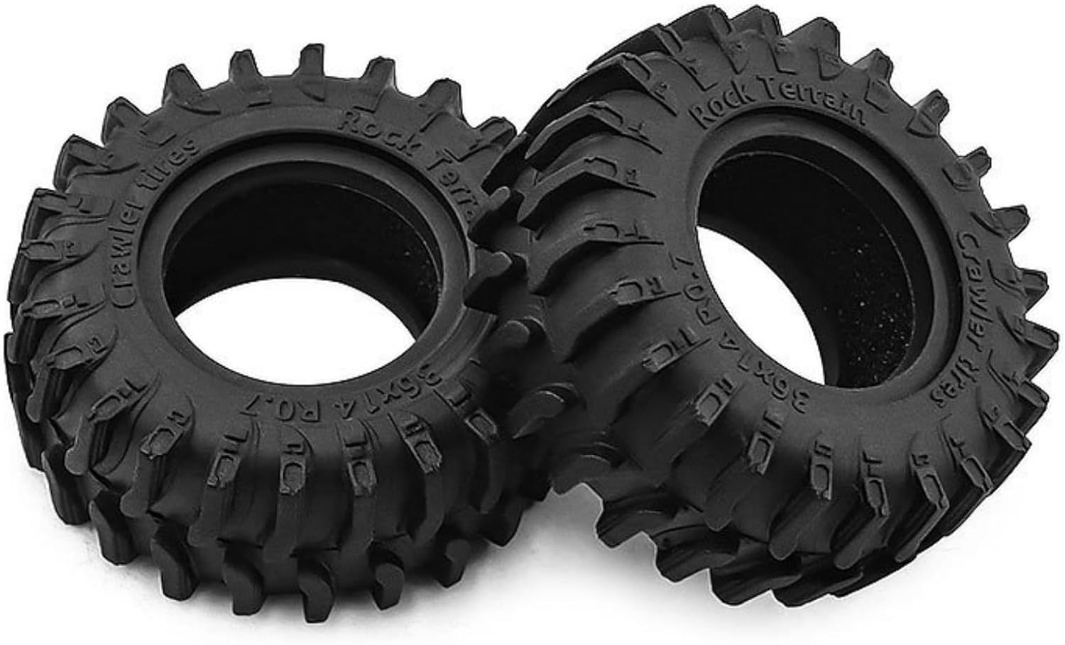 1/30 RC Crawler Tires 36mm * 14mm 0.7 Soft Rubber Mud Slingers Tyres 1/32 Wheels Tires For 1:30 1:32 Rock Crawler Car Axial SCX30 Upgrades 0.7" beadlock Wheels Upgrades Parts 4PCS