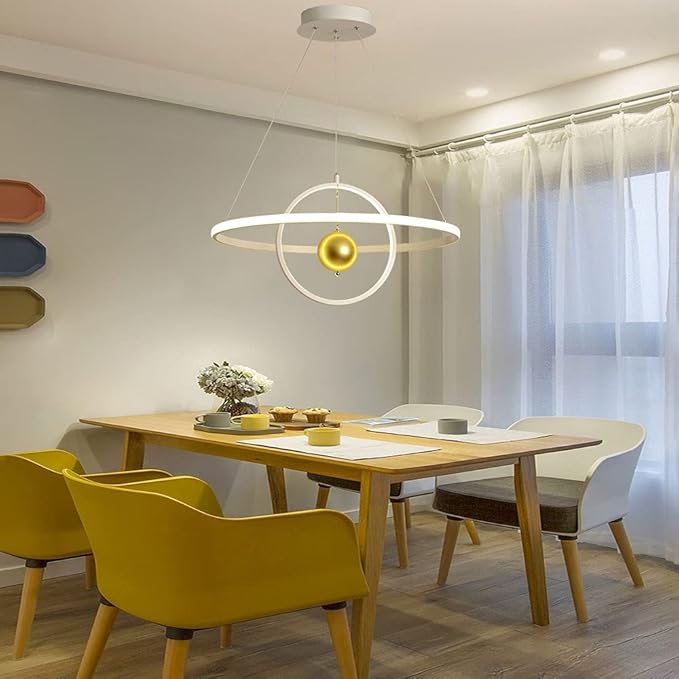 ASDNN Moderne LED-kroonluchter, chique ronde ring acryl LED-hanglamp, eetkamer woonkamer trap Art kroonluchters voor keuken eiland eetkamer slaapkamer woonkamer photo 2