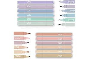12Pcs Preppy Markers Aesthetic Cute Pastel No Bleed Highlighters