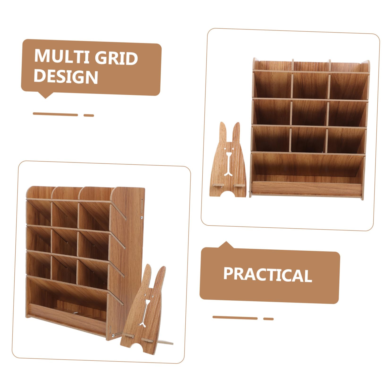 STOBOK Elegante Portapenne in Legno Per Scrivania Organizer Multifunzionale Per Cancelleria Con Bordi Arrotondati E Lisci in Legno Di Ciliegio