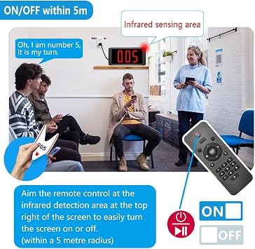 Take a Number System with 1 Keypad Transmitter 2 LED Displays 1 Ticket Thermal Printer