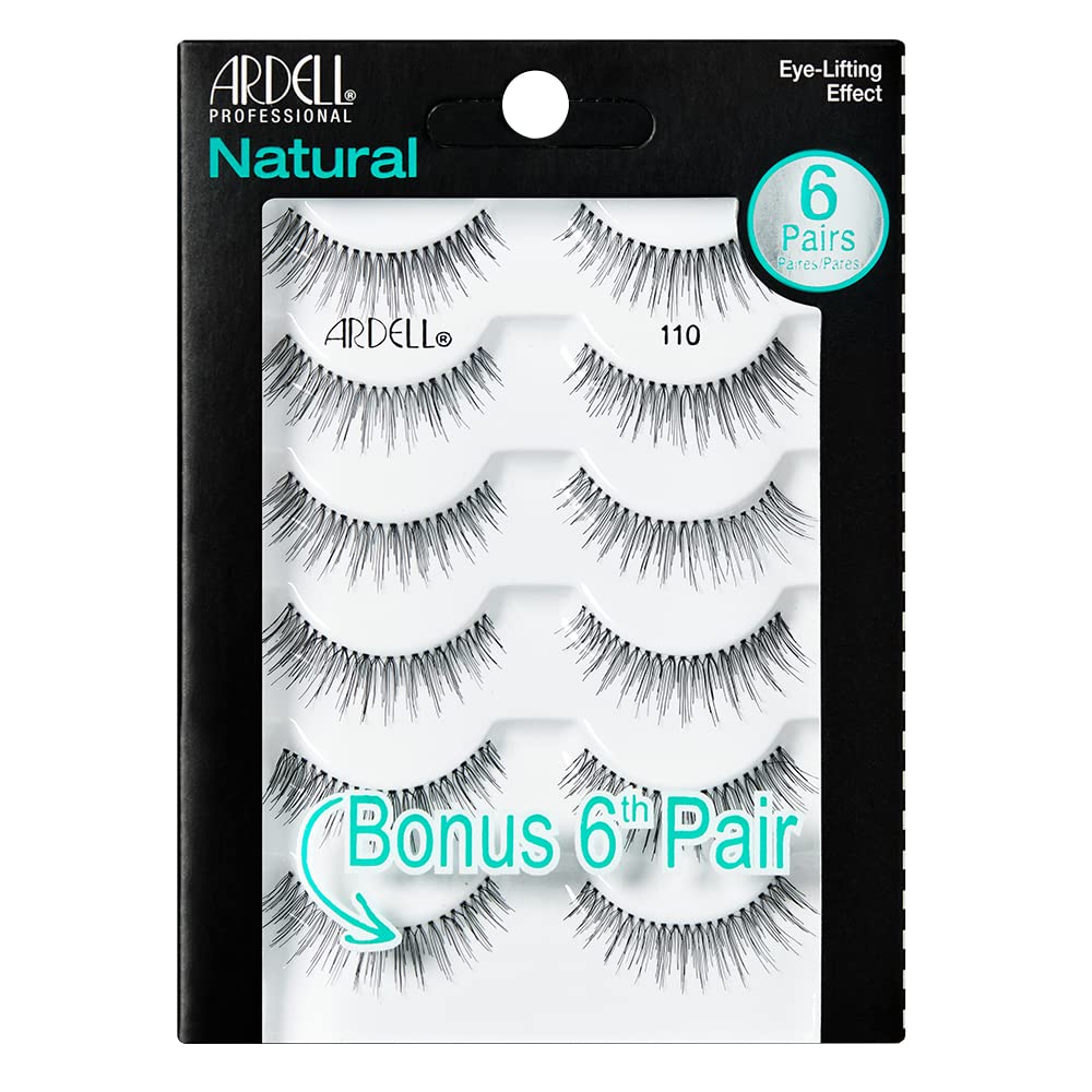 Ardell False Eyelashes Natural 110 5 pair bonus pair Multipack for Eye-Lifting Effect