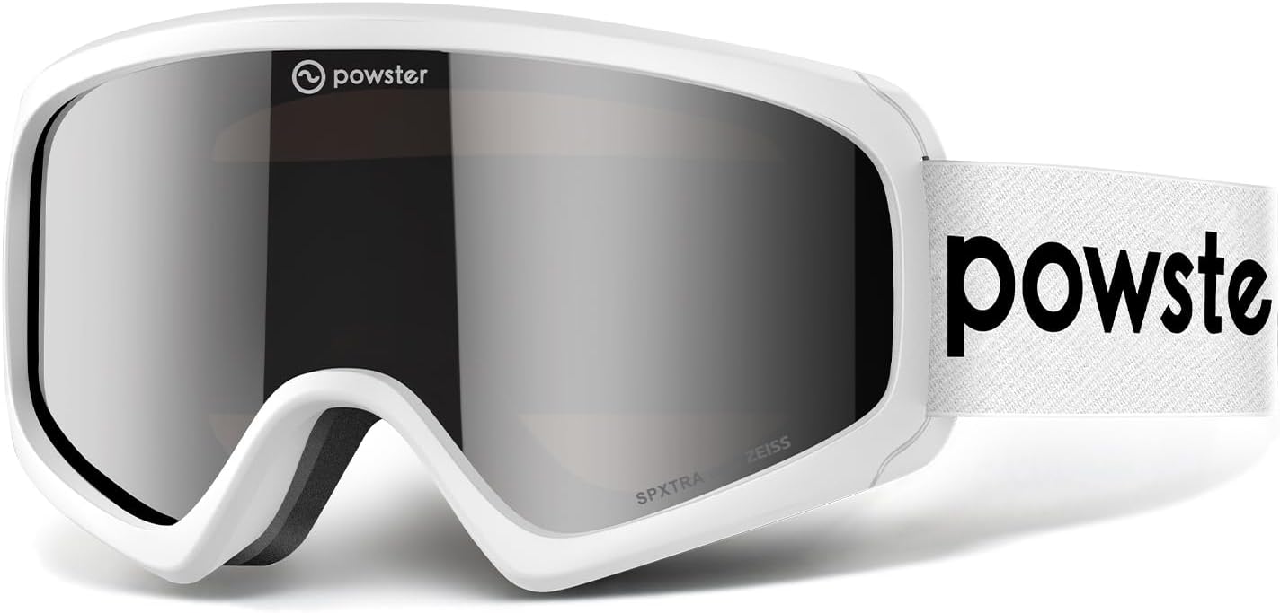 Powster Ski Goggles Snow OTG Snowboard Goggles Buckle Interchangeable Lens UV Protection Anti-fog mobile Skating