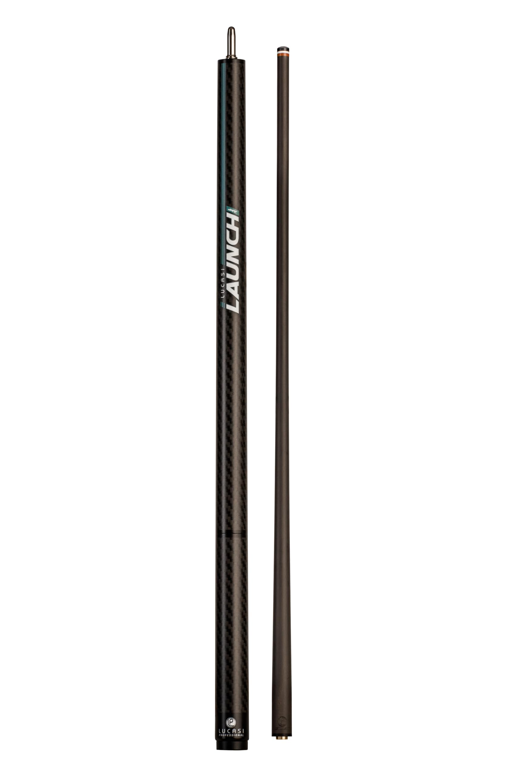 Lucasi Launch Kohlefaser-Springqueue – 3-teiliger Billard-Springqueue mit 13,8 mm Bakelit-Spitze, Uni-Loc-Gelenk, umschlaglosem Kohlefaser-Griff und Gelenkschutz – 368 g (LCLAUNCH)