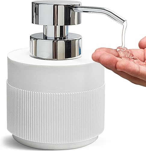 Dispensador de jabón de resina para baño, dispensador de líquido de loción de manos, fácil de presionar con bomba de plástico reutilizable para