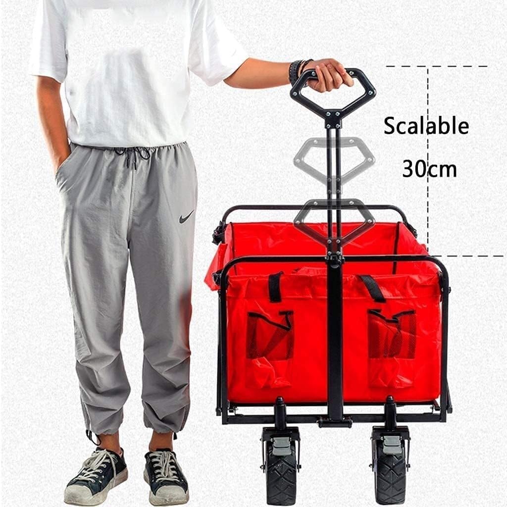 Foldable Outdoor Utility Wagon with 360° Rotating Wheels, Heavy Duty Garden Cart and Camping Trolley, Load Capacity 100kg/220lbs (Style 2 & 3)(Style 5)