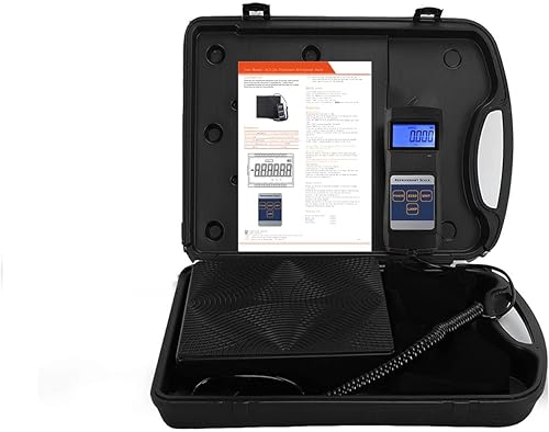 Miniatura 12 de Uso de la báscula de refrigerante HAVC para el tanque de recuperación de refrigerante de freón: 110LB Escala de peso de carga electrónica de 110 lb