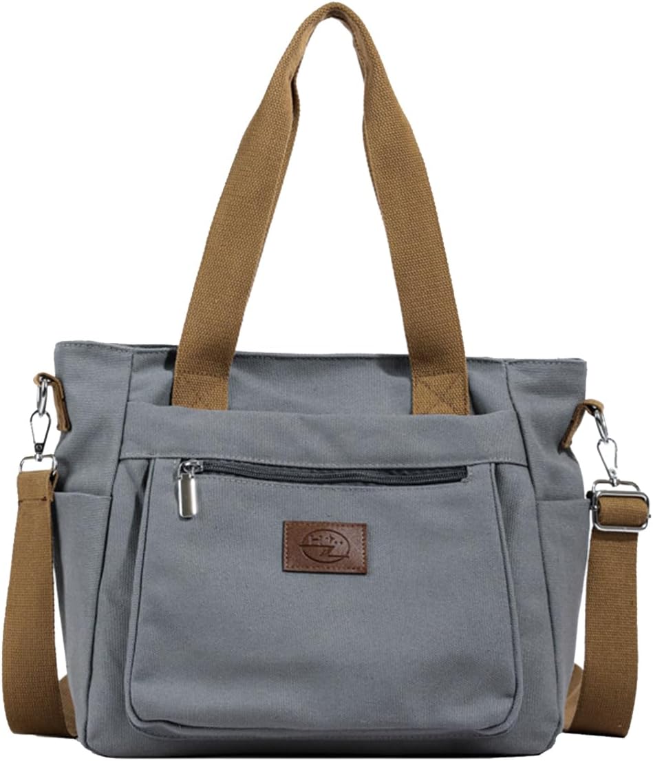 Luanzo Canvas Crossbody tas met Leer Plano Blauw - Luanzo tassen