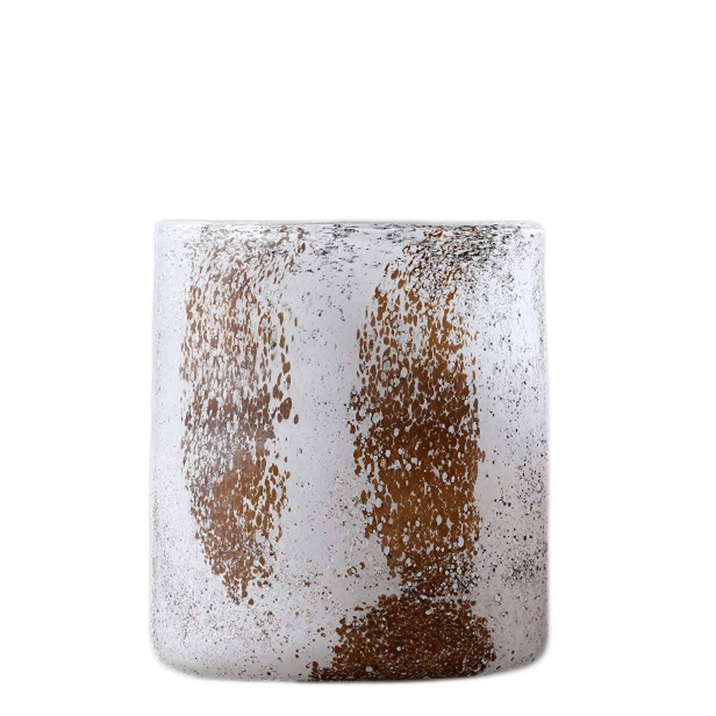 Vase en verre transparent et bordure dorée pour décoration florale élégante