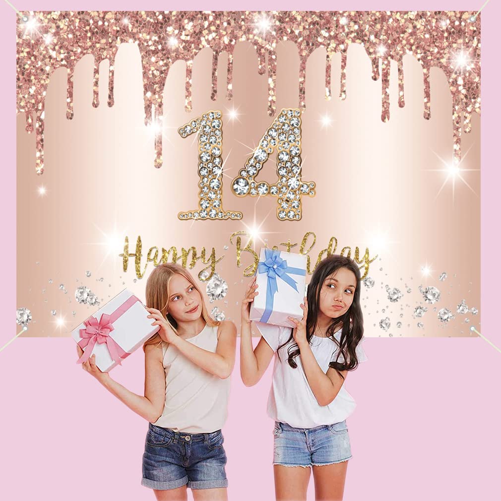 17. Geburtstag Banner Roségold – Stoffschild 120x80 Cm, Vinyl, Mit Kupferösen, Für Wand- & Tischdekoration