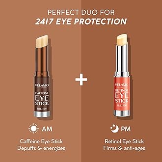 VELAMO ADVANCED Retinol Eye Stick: Renewing & Firming Under Eye Balm for Dark Circles, Puffiness, Fine Lines & Wrinkles - Travel Essentials, Portable & Perfect for On-the-go Use, 0.1 OZ/3g 2 Pcs