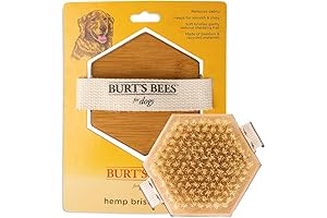 Burt's Bees for Pets Palm Brush with Hemp Bristles: Ergonomic Dog Brush for Easy Grooming