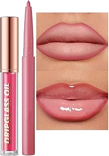 Juego de brillo de labios rosa para mujer, ki...