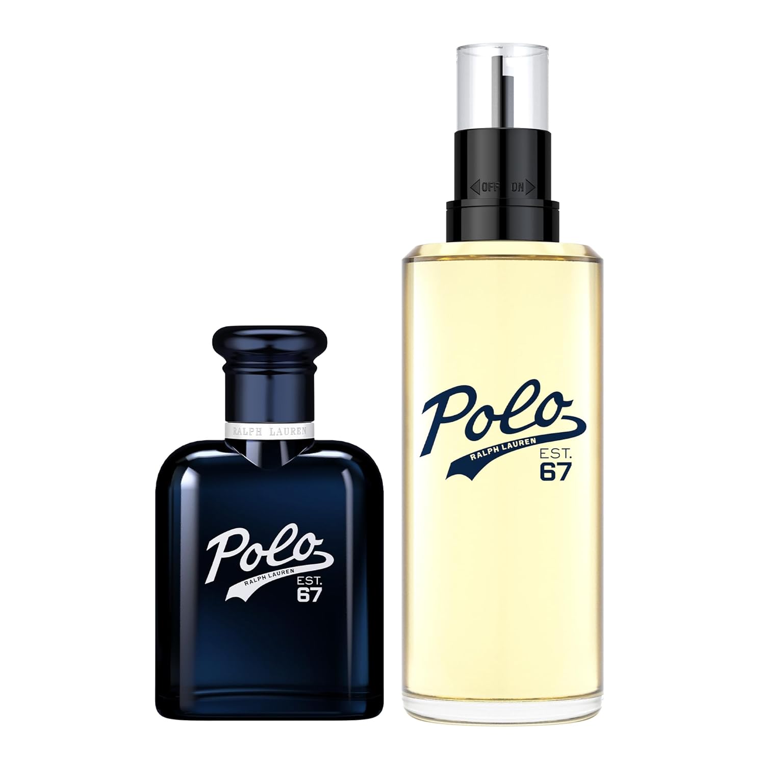 Ralph Lauren - Polo 67 - Eau de Toilette - Men's Cologne Refill Bundle - Woody & Solar Scent - With Sunflower, Bergamot, & Patchouli - Full Size, 2.5 Fl Oz Cologne & 5.1 Fl Oz Refill Bottle