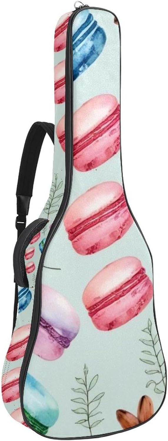 Colorful Dessert Art Guitar Bag 40 41 42 In 2 Pockets Guitar Case Waterproof Guitar Case Resistent Oxford Cloth 0.4 In Extra Thick Sponge Padded for Acoustic Guitar