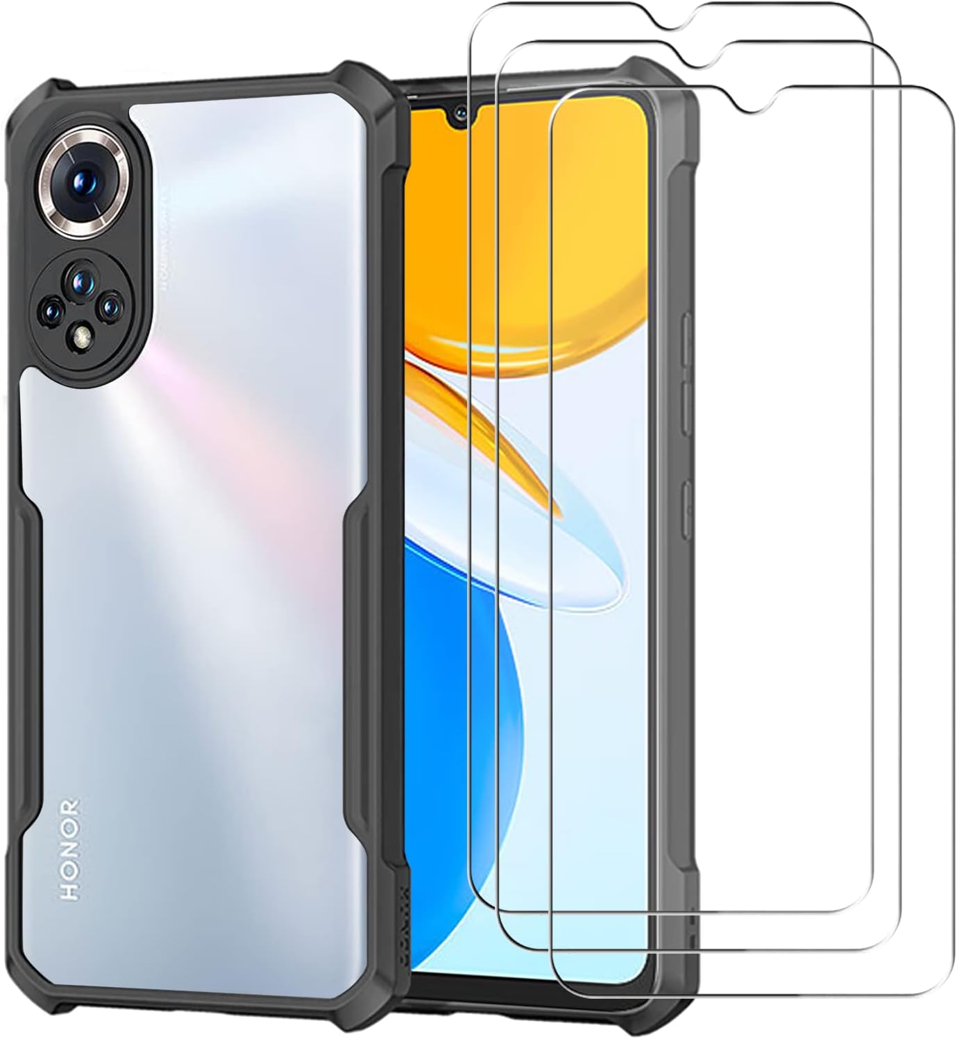 XINYEXIN Coque Brillante Pour Honor 400 Lite, Étui Transparent à Paillettes Bling, Housse Ultra-Fine Antichoc Pour Femmes Et Filles - Bleu