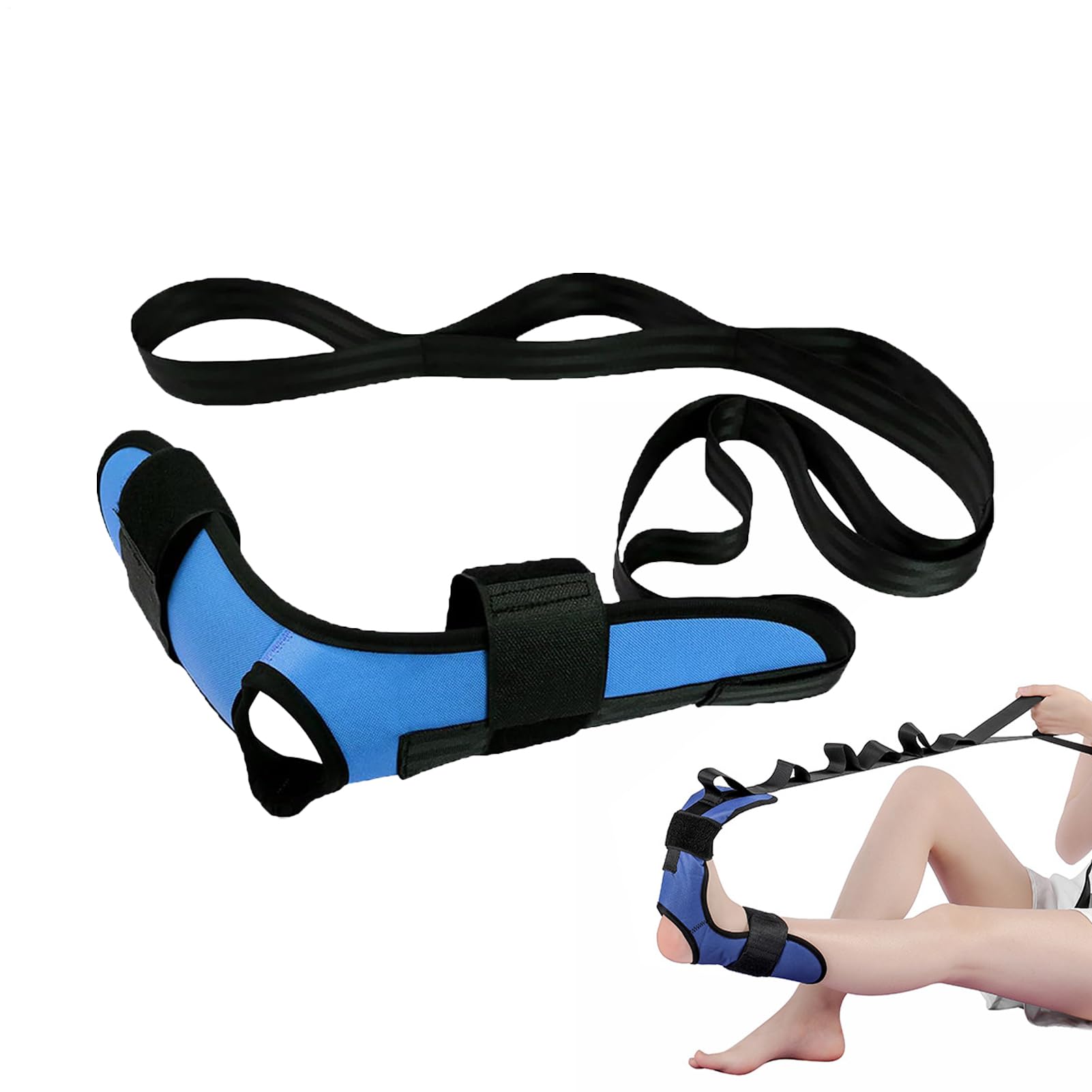 Leg Stretch Strap, Exercise Stretching Belt, Fascia Hamstring Stretcher, Adjustable Loops Flexibility, Ideal for Home Workouts, Pilates, Gymnastics, Women and Men, Multicolor