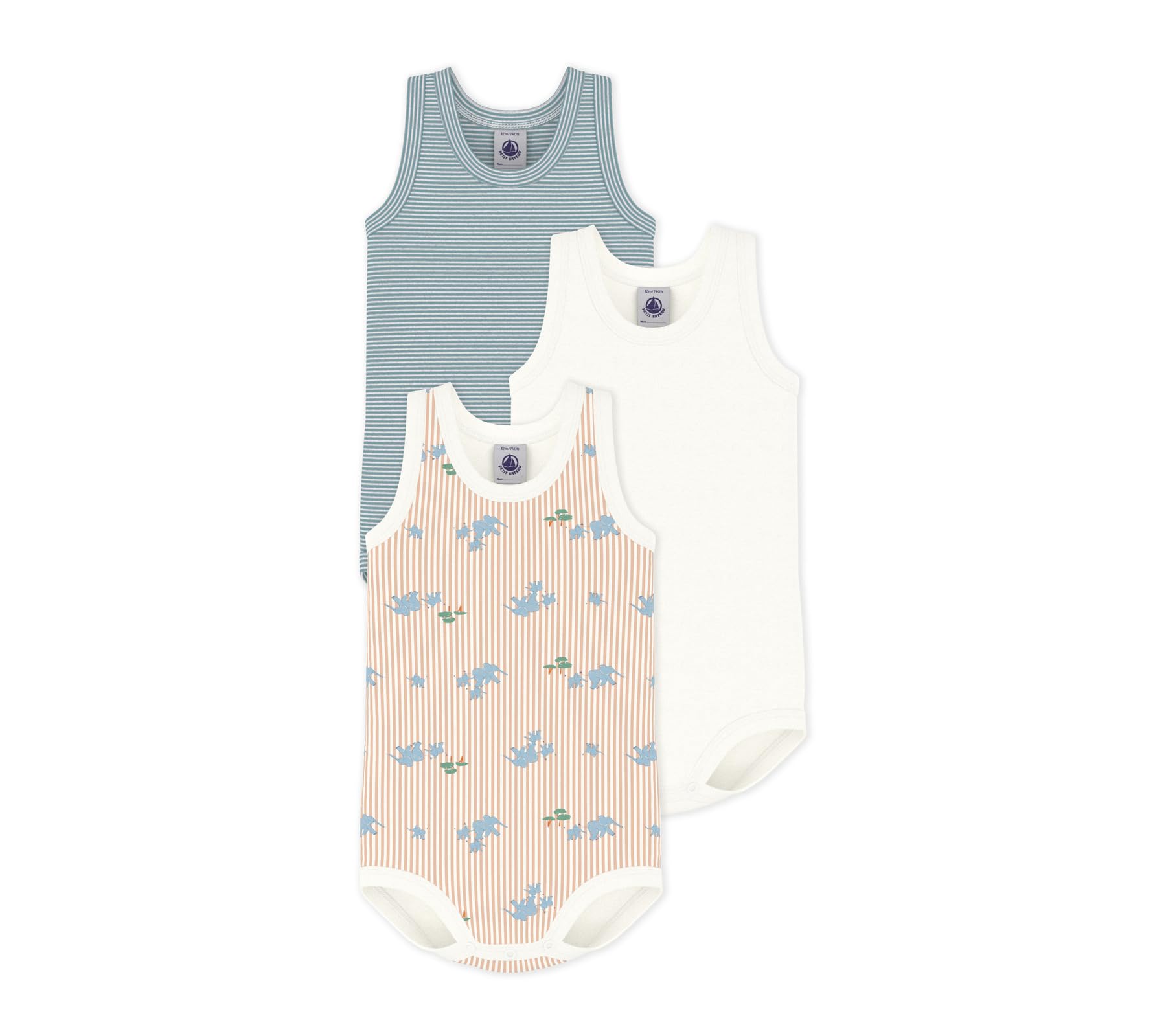 Petit Bateau A0fsq Biancheria intima GIORNO Unisex - Bimbi 0-24 (Pacco da 3)