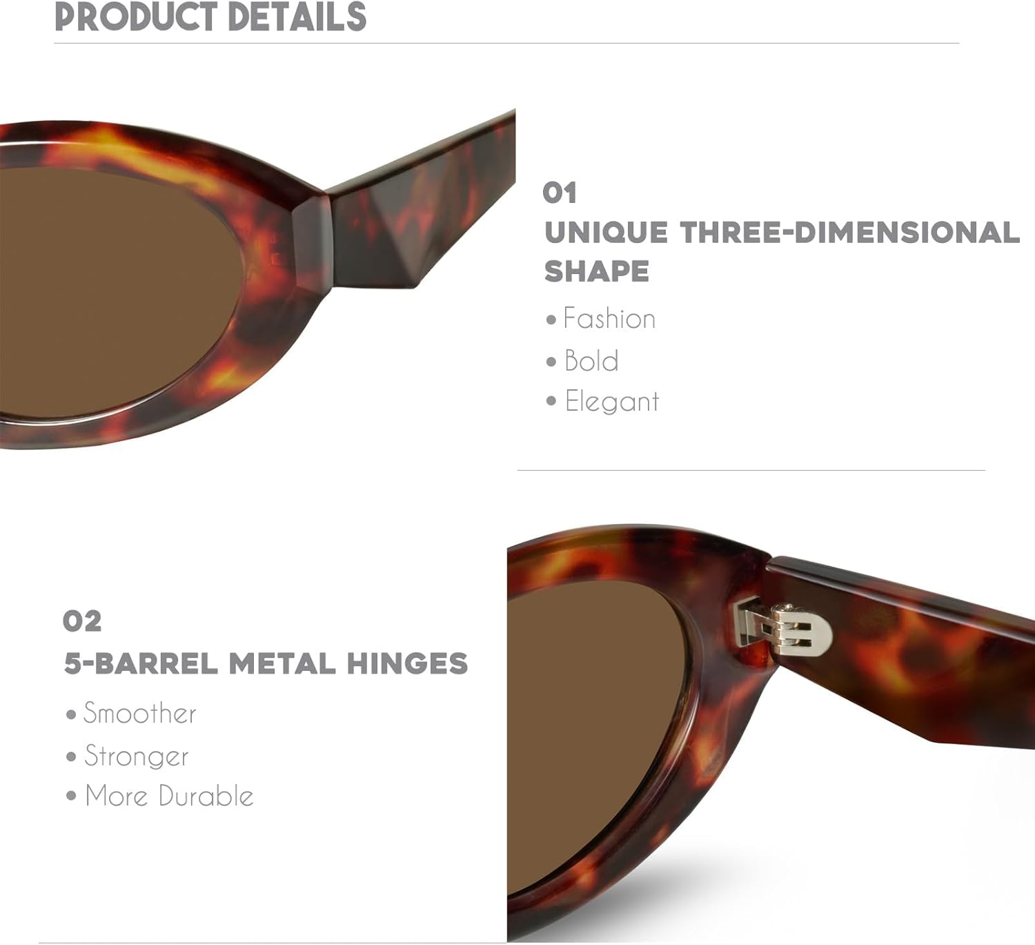 mosanana Oval Cat Eye Sunglasses for Women Retro Y2K Style MS52372 - Image 5